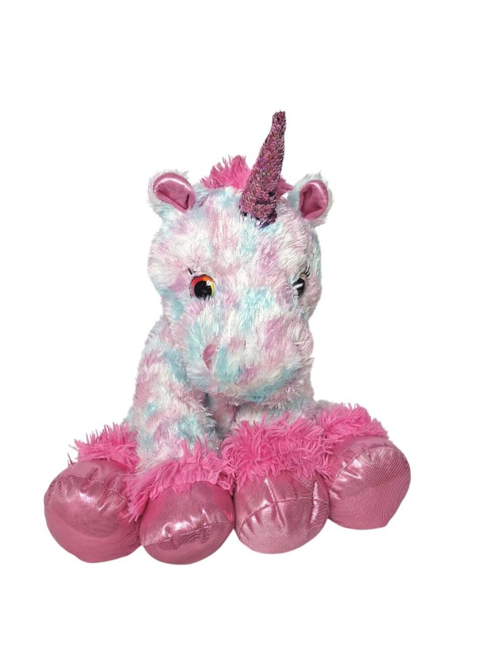 Walgreens Hug Me Tinsel Unicorn Pastel Pink Blue Tie Dye Sparkle Plush 21"